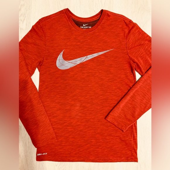 Nike Other - The Nike Tee Mens Small Dri Fit Athletic Cut Long Sleeve Red Crewneck Shirt
